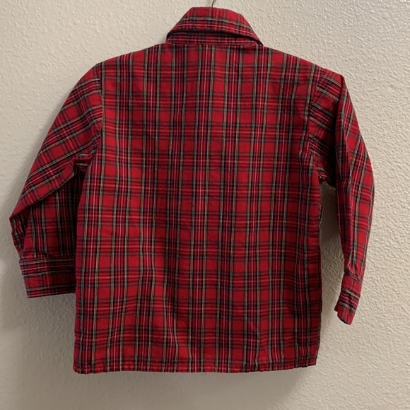 Great Guy Red Plaid Striped Christmas Holiday Button Down Shirt Boy’s Size 2T - Picture 2 of 7